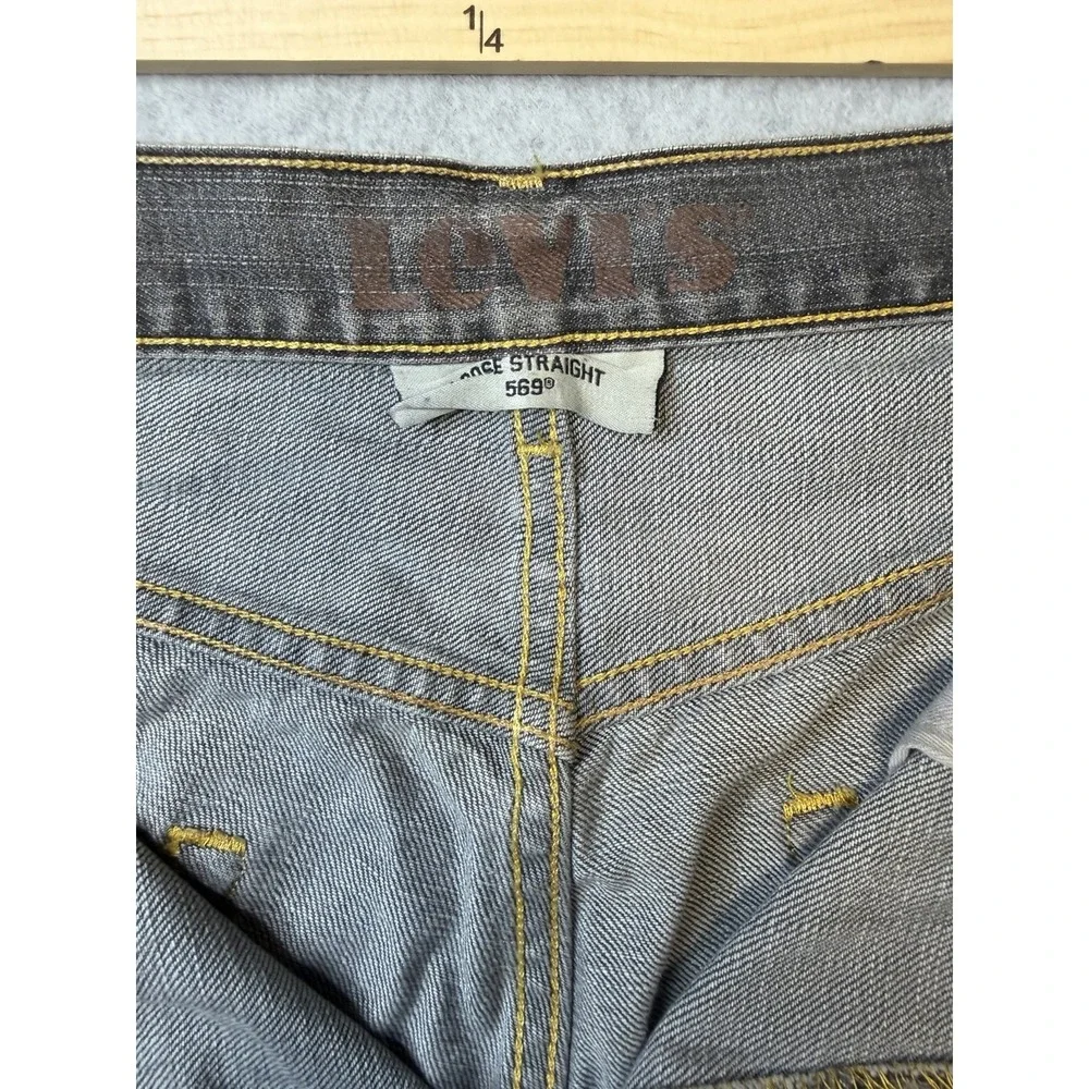 Levi's 569 Loose Straight Jeans Mens 36x32 Black Denim Y2K Baggy Skater Vintage